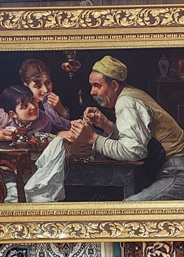 تابلو فرش دستباف پیرمرد خیاط 27487